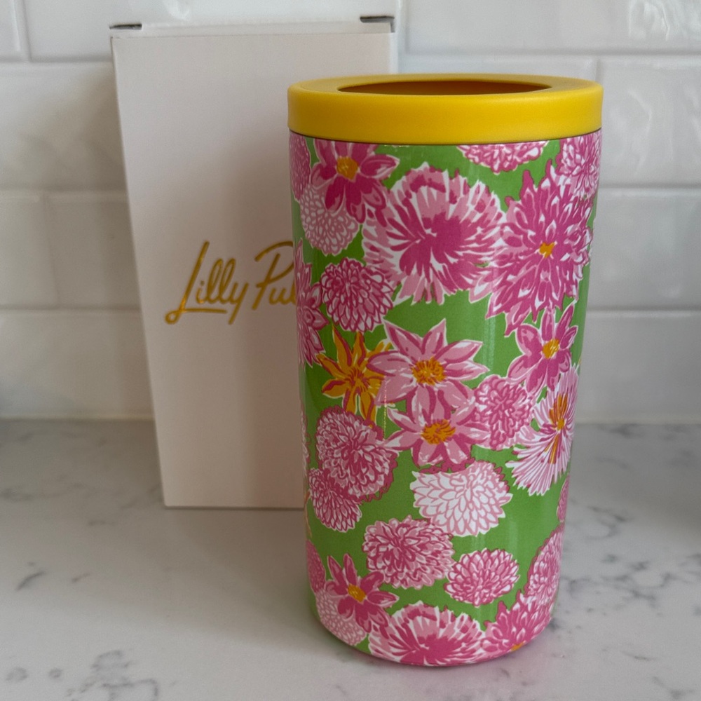 Lilly Pulitzer Vibrant Floral Vase - Pink, Green, Yellow